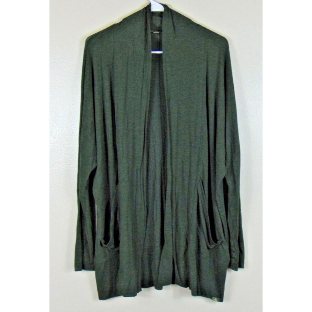 Prana Foundation Wrap Womens Small Green Longline Open front Pockets W21180515